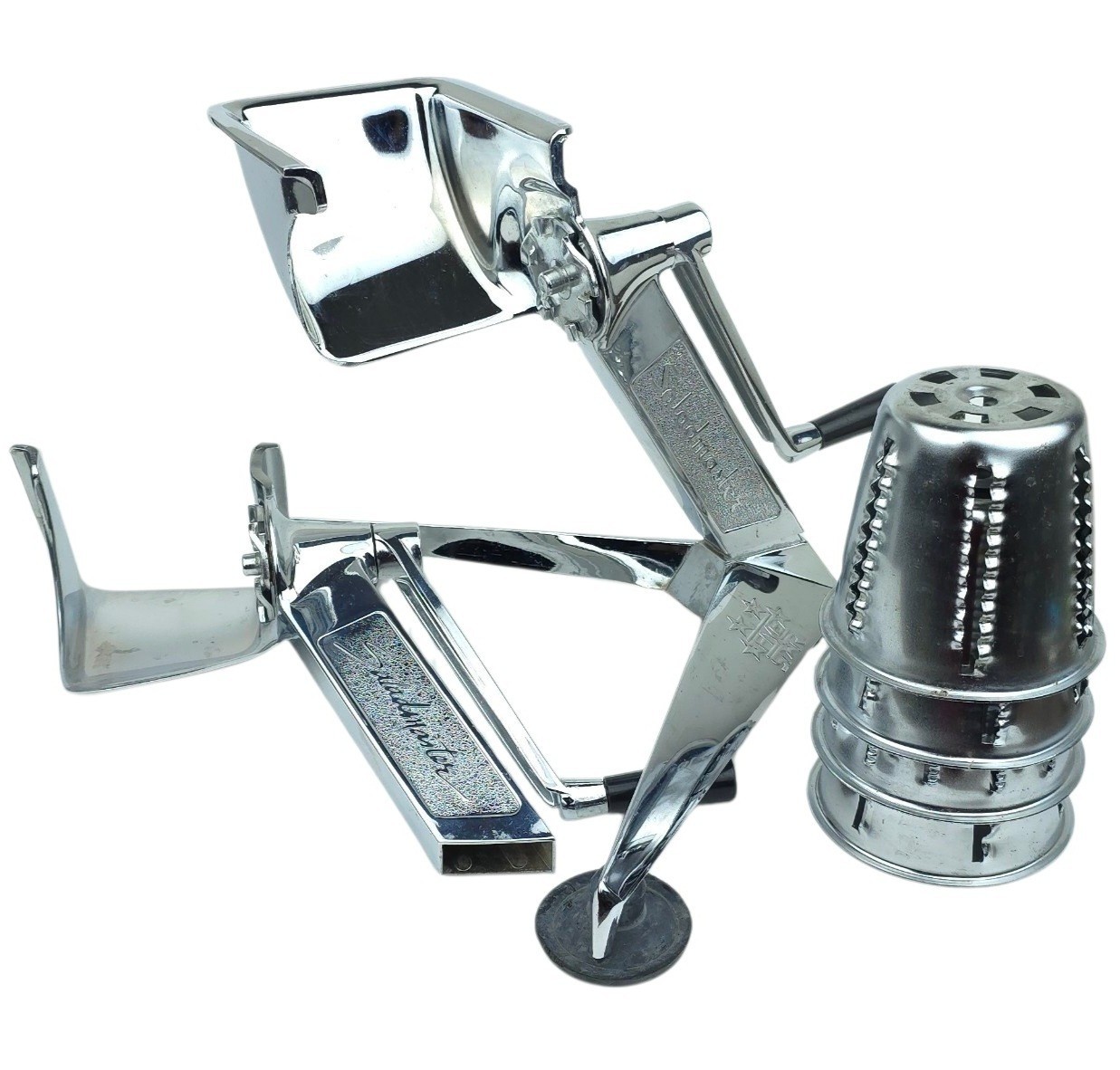 VTG Saladmaster Five Star Food Processor Slicer Grater Shredder w/ 4 Cones