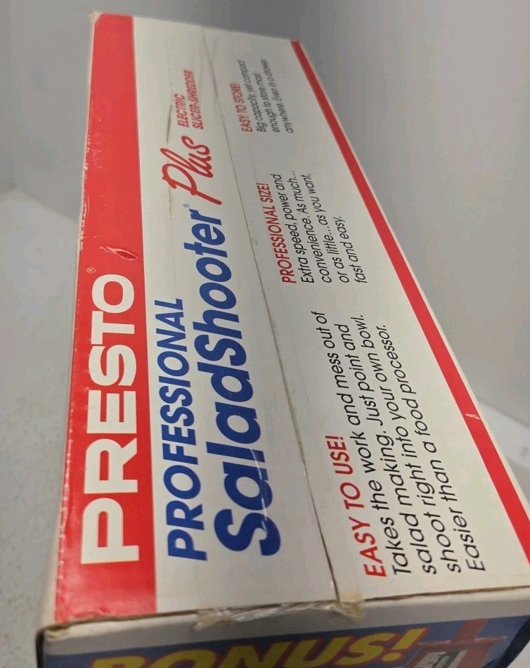 Vintage Presto Professional Salad Shooter Plus, Slicer Shredder New In Box