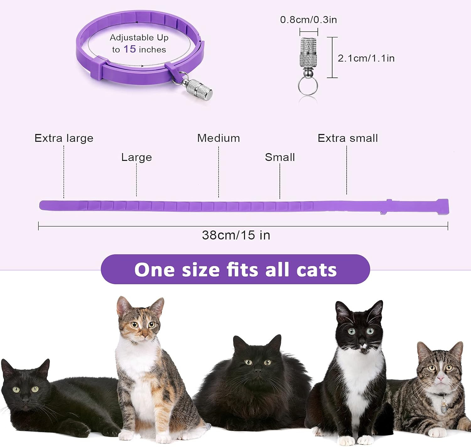 5 Set Calming Collar for Cats Adjustable Waterproof Cat Calming Collars Reduce A