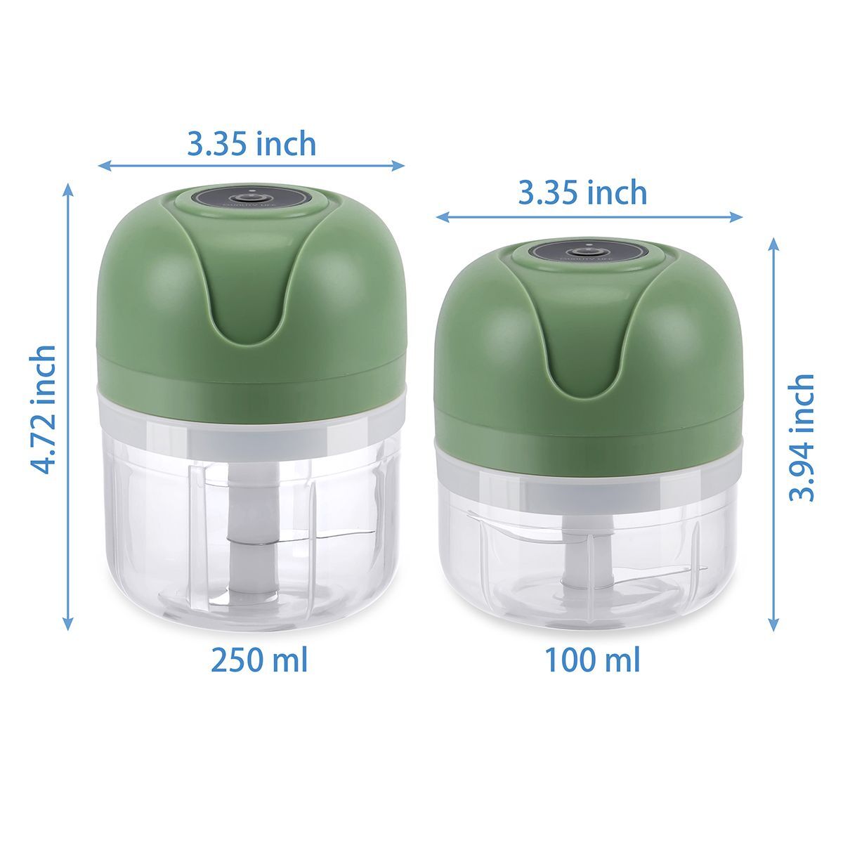 250ML+100ML Mini Electric Garlic Press Chopper Chili Onion Fruits Meat Mincer