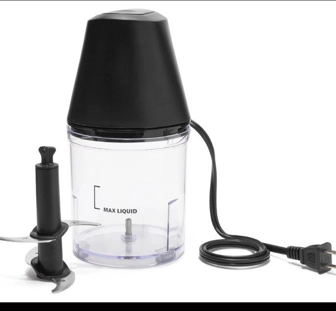 Mainstays 3 Cup Electric Food Chopper 4 Blade One Touch Black New