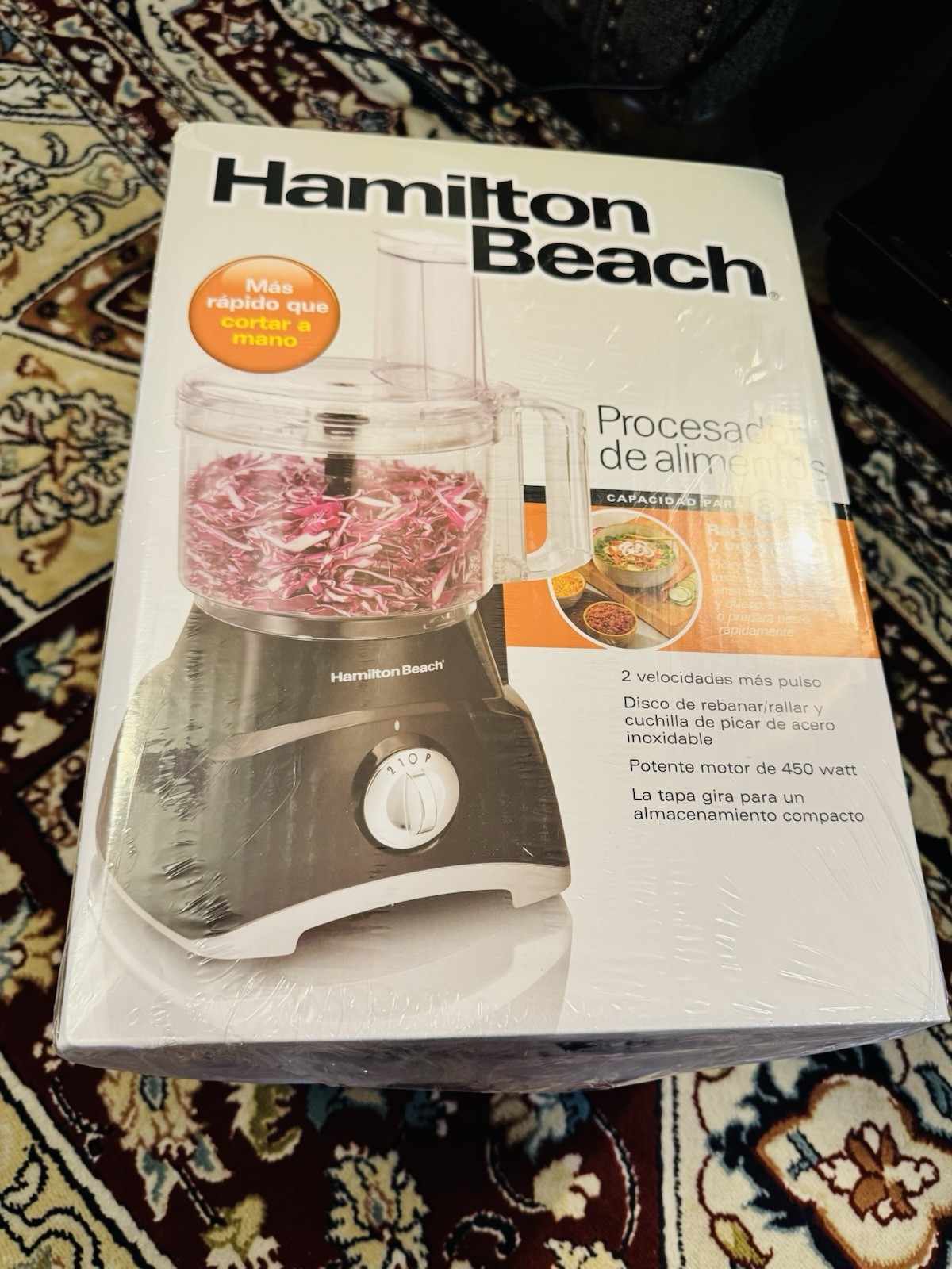Hamilton Beach 70740 8-Cup 450W Food Processor Black w/ Slice/Shred Disc