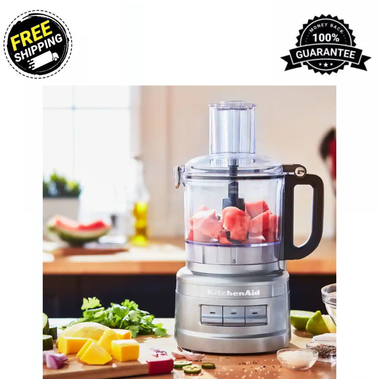 KitchenAid Easy Store 7-Cup Food Processor in Contour Silver