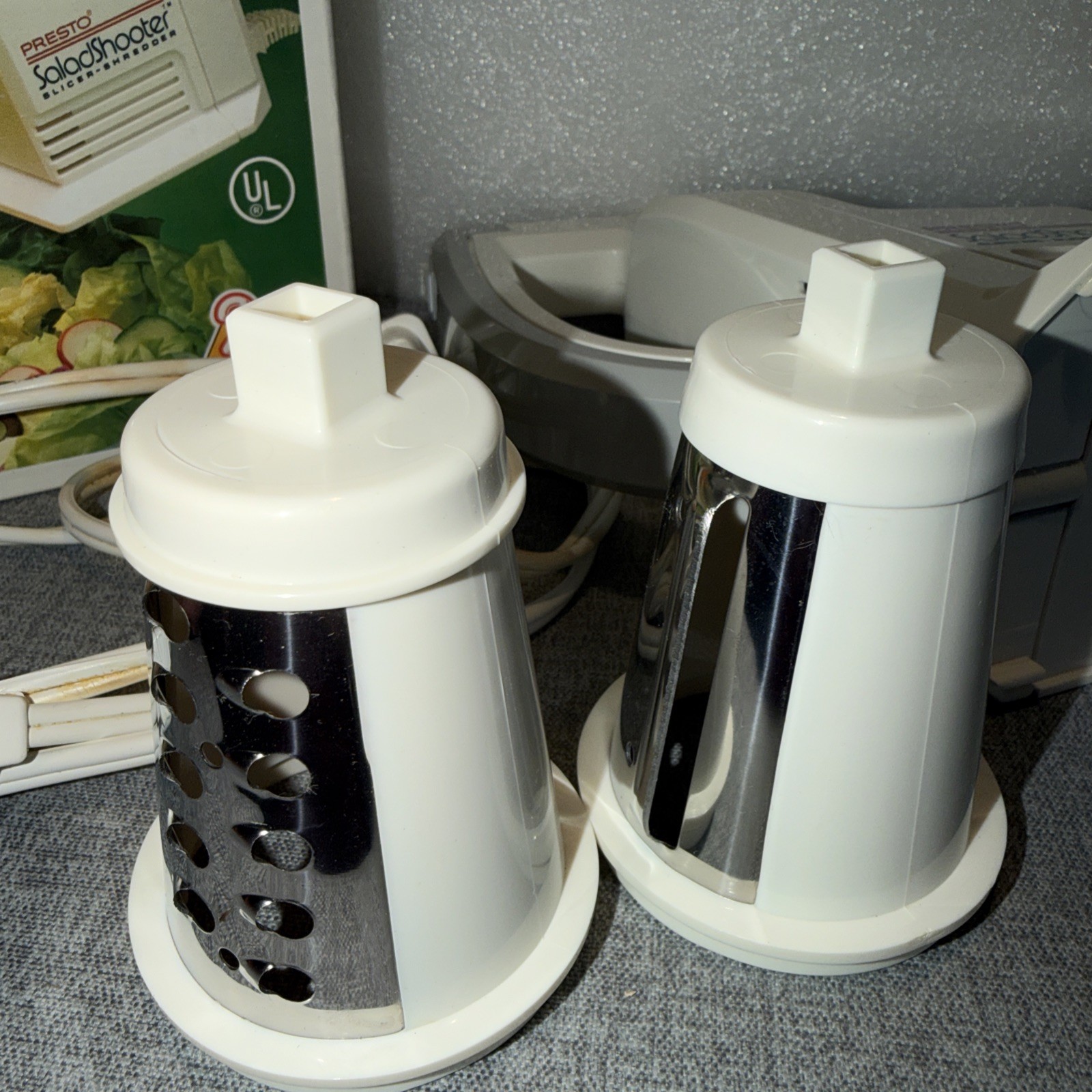 Presto Salad Shooter Electric Slicer Shredder w/ Attachments Box Manual Tested