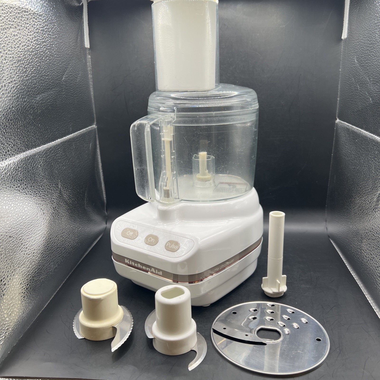 KitchenAid Food Processor White Little Ultra Power KFP350WH 5 Cup Blades Grater