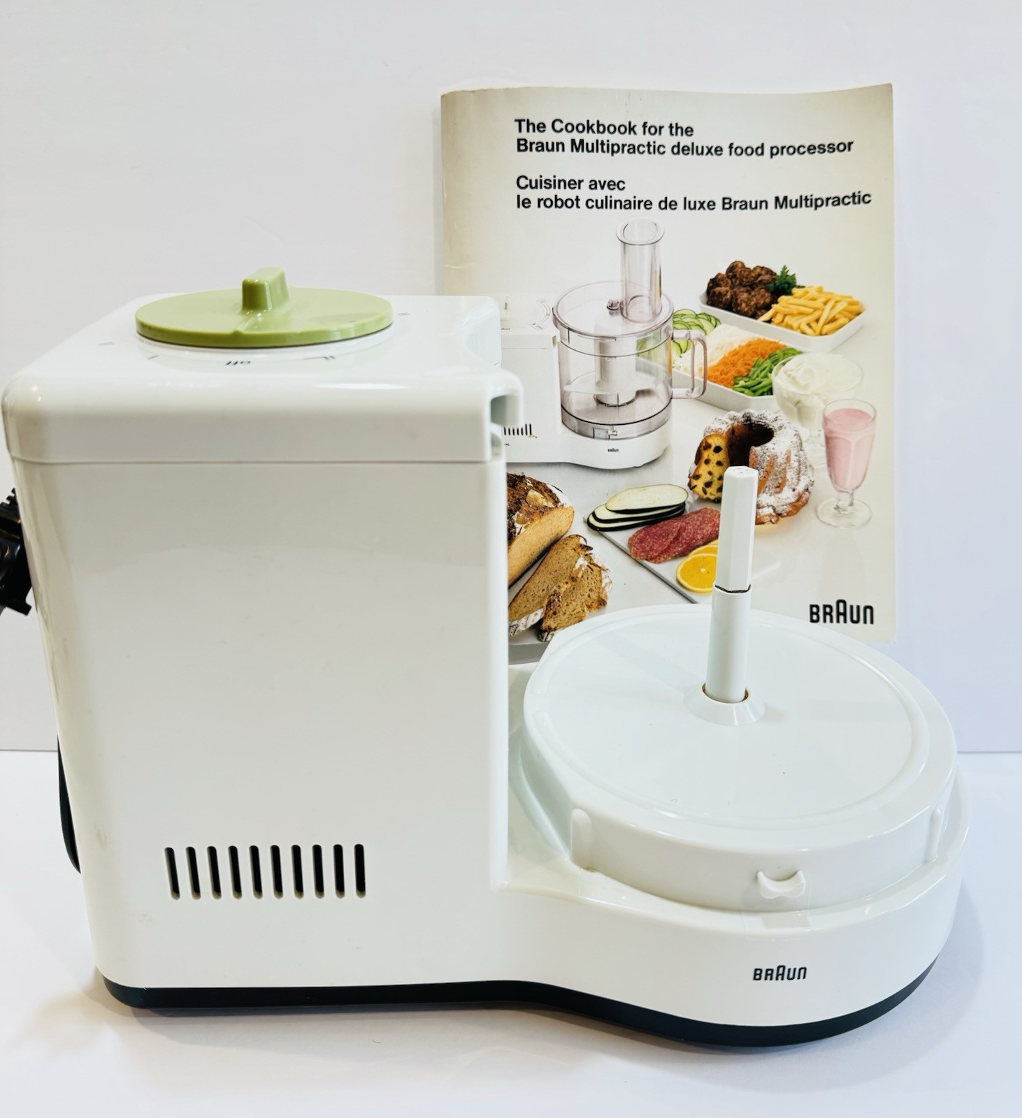 Braun Multipractic Food Processor 4259 BASE MOTOR & COOKBOOK ONLY Tested WORKS!