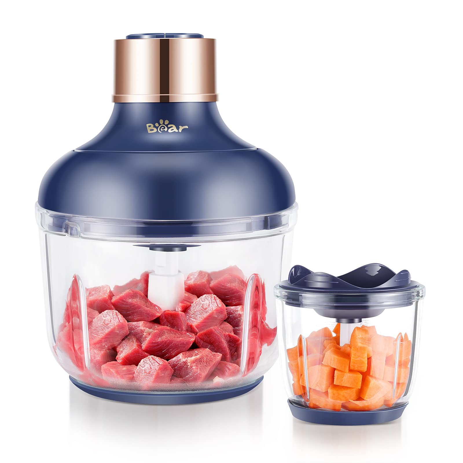 Food Processor, Electric Food Chopper with 2 Glass Bowls (8 Cup+2.5 Cup), 400…