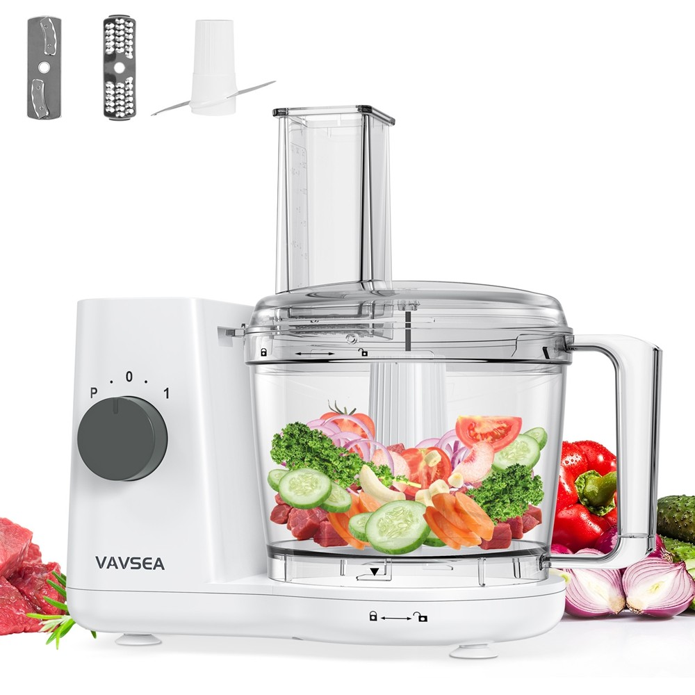 VAVSEA 6-Cup Food Processor Vegetable Chopper BPA Free Stainless Steel Blades W