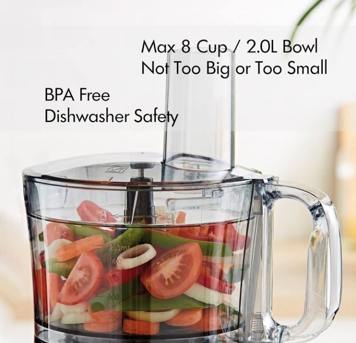 MAGICCOS FP415 8-Cup 750W Food Processor Vegetable Chopper Citrus Juicer 5 Speed