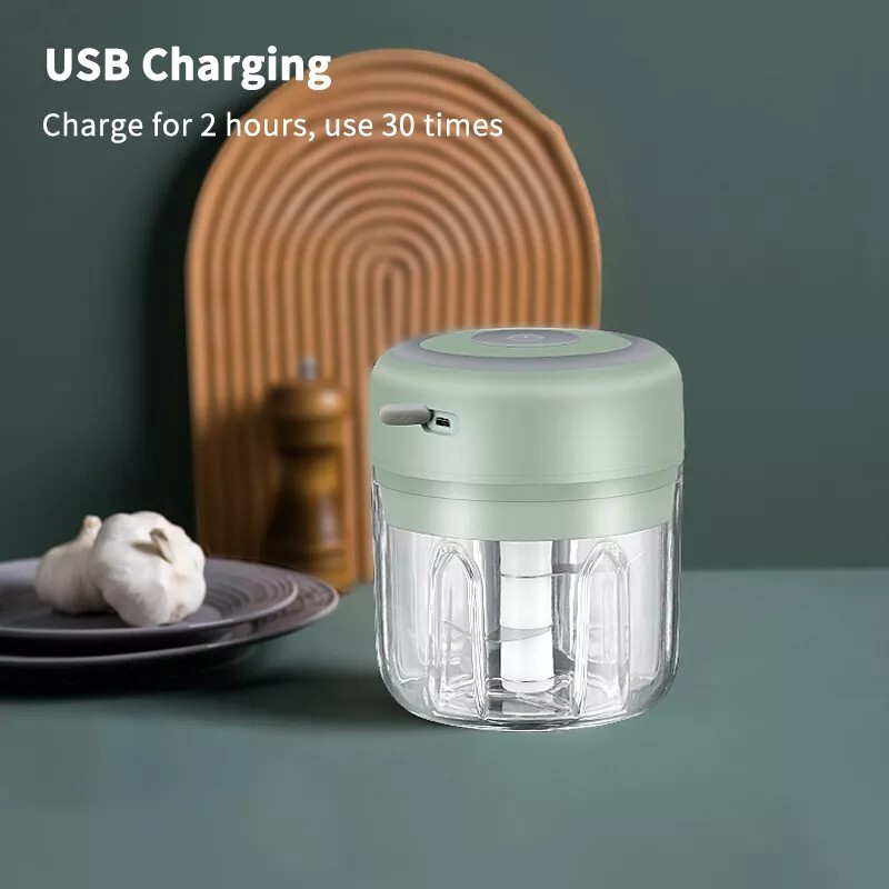 Food Chopper Garlic Crusher Mini Garlic Vegetable Chopper Machine USB Kitchen…
