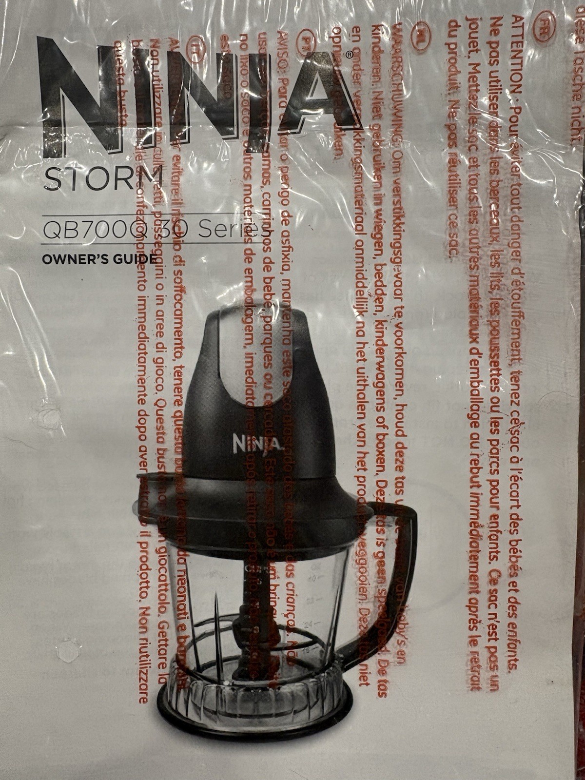 Ninja Storm QB700Q Mini Food Processor 450W Black 16 oz w/ Blades Lid
