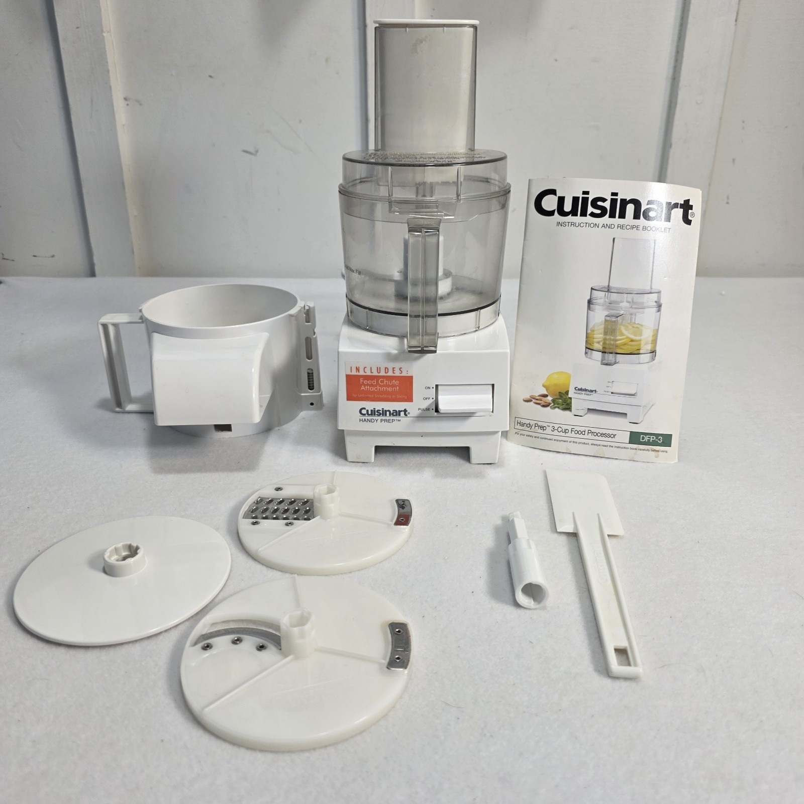 Cuisinart DISCONTINUED Handy Prep 3 Cup Food Processor w Accessories DFP3