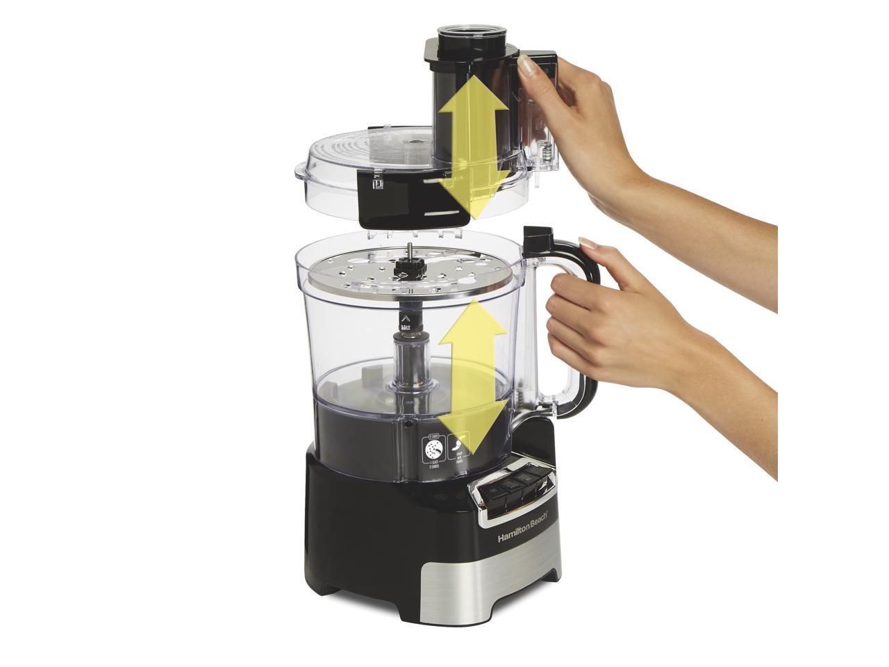 Hamilton Beach 70723G Black & Stainless 10 Cup Stack & Snap Big Mouth Food Proce