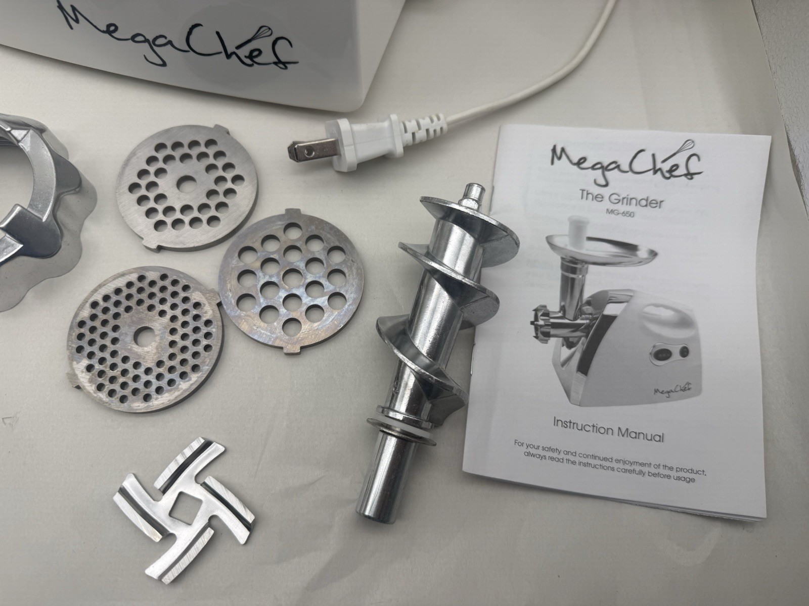 Mega Chef MG650 1200 Watt 110V Powerful Automatic Meat Grinder Stainless *READ