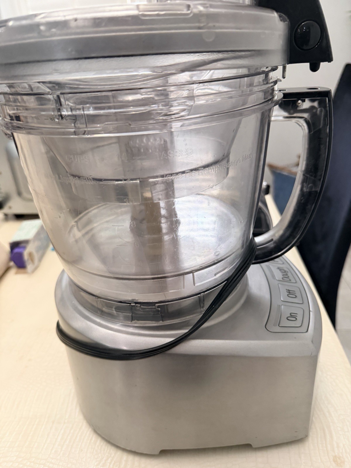 Cuisinart Full-Size Food Processor 11 Cup Silver w/ Bowl Lid Pusher Pulse