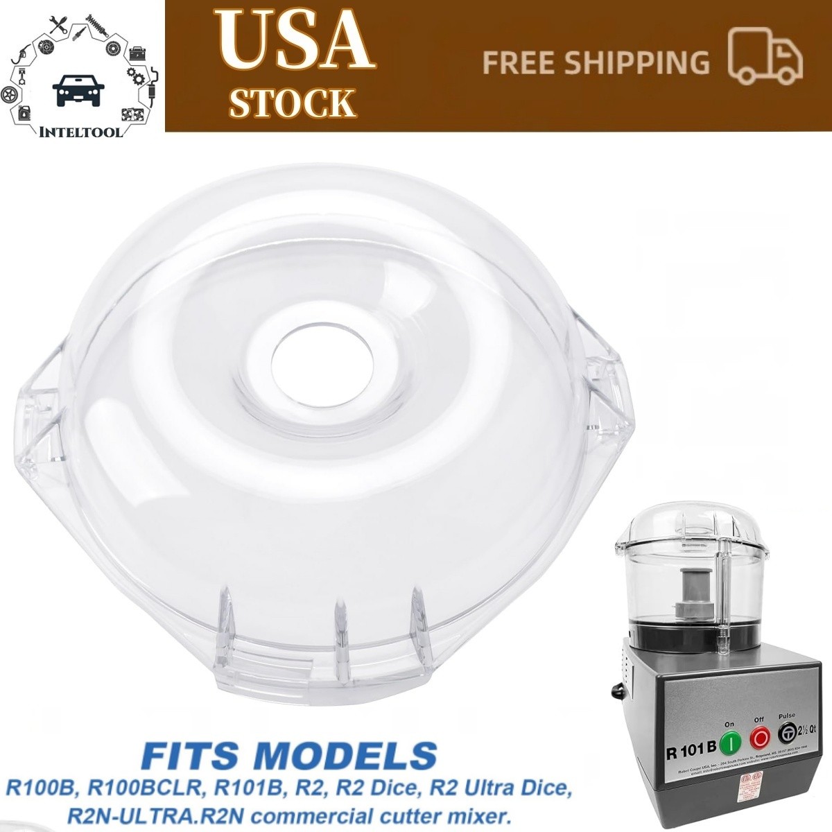 for Robot Coupe 106458S,R100B R100BCLR R2 Food Processor Mixer Cutter Bowl Lid