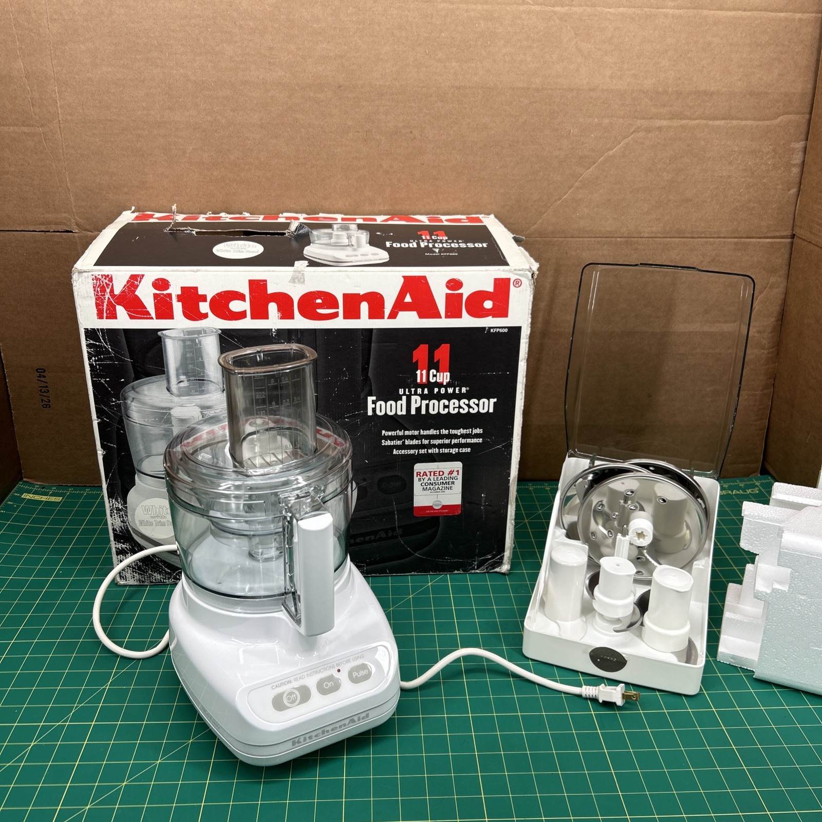 KitchenAid Ultra Power Food Processor 11 Cup KFP-600 WHITE Attachments ORG BOX