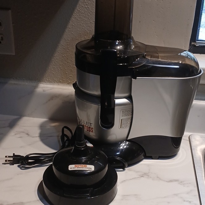 Bullet Express Food Processor Silver/Black w Bowl Lid Pusher Slicing Disc
