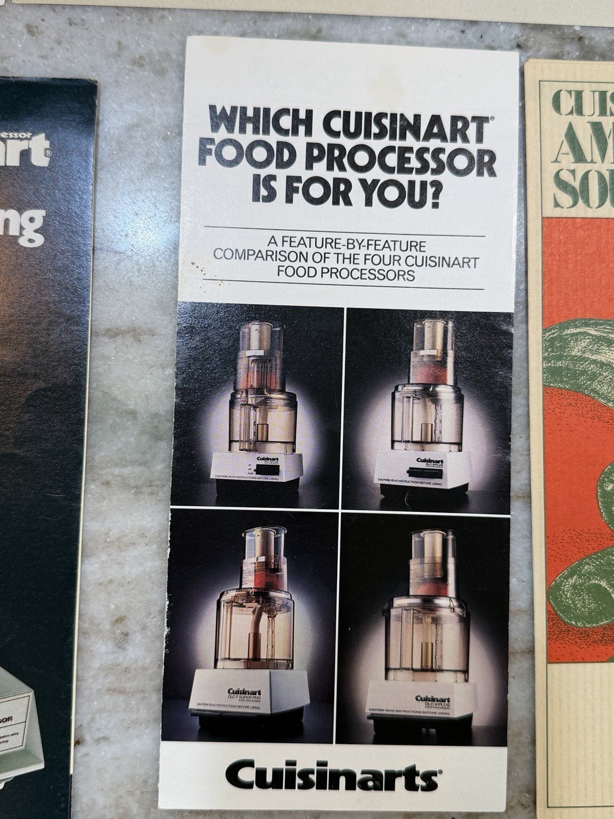 Vtg Cuisinart Food Processor DLC-7e Manual Recipes (Paperwork Only)Receipt 1986