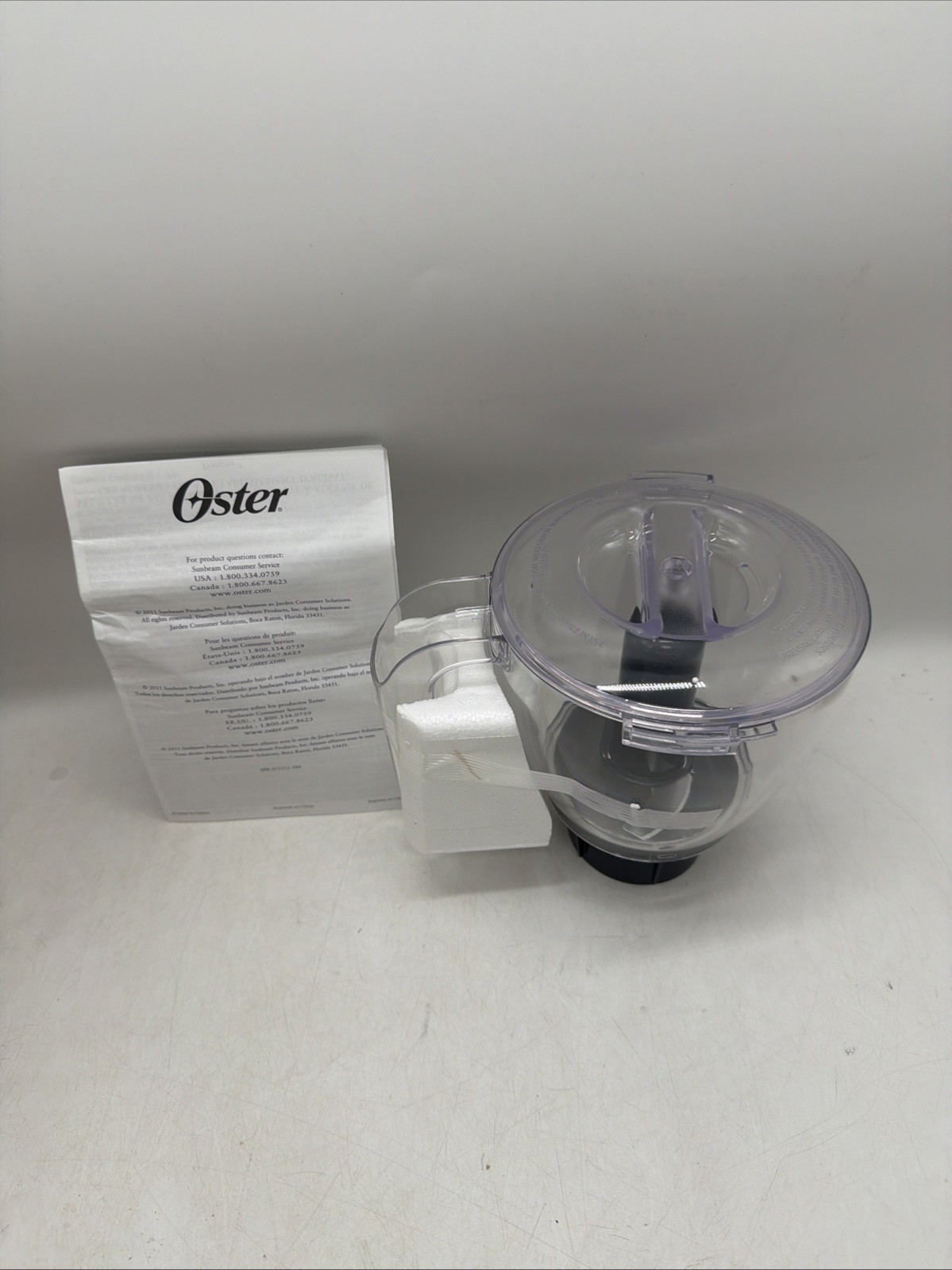 Oster Food Processor Accessory Pitcher Bowl Blade Lid Manual Part 116432