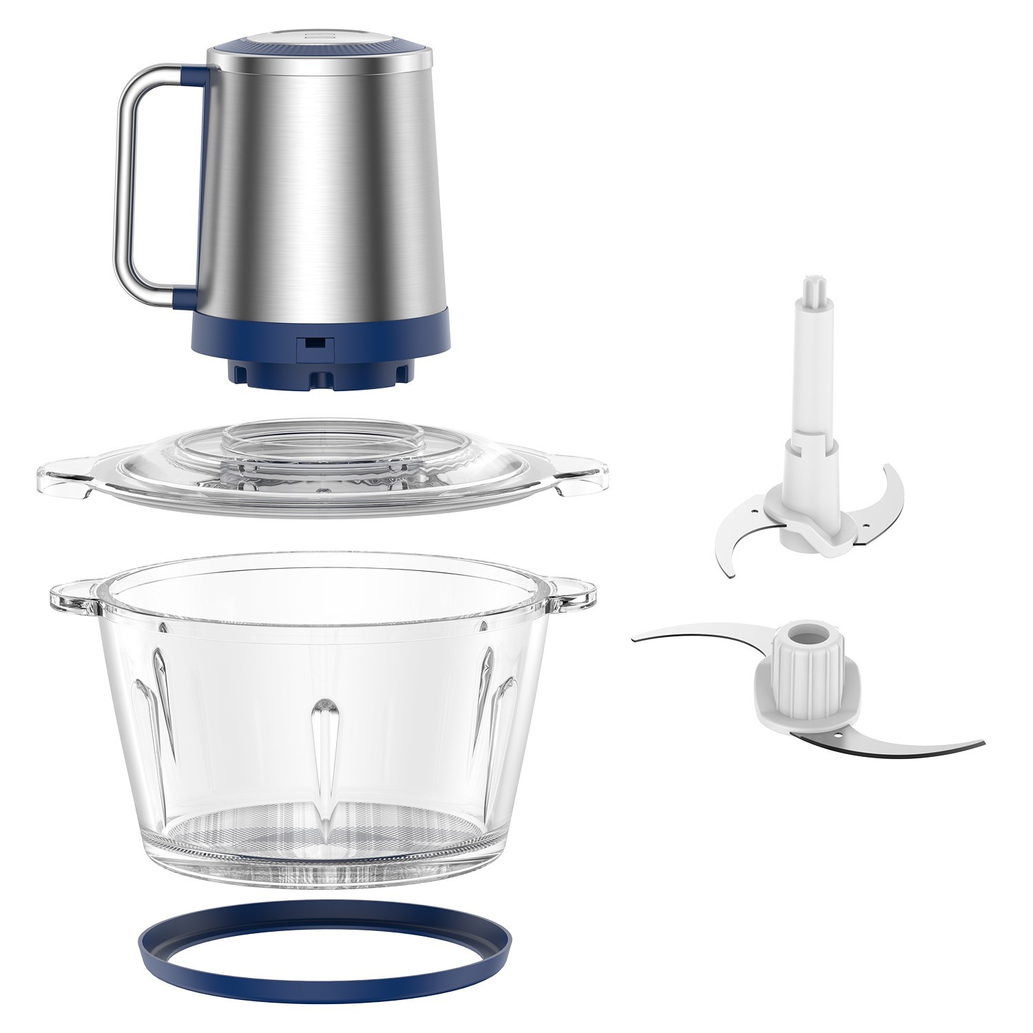 KOIOS Food Processors Electric Food Chopper Mixer 8 Cup Glass Bowl Chop Grinder