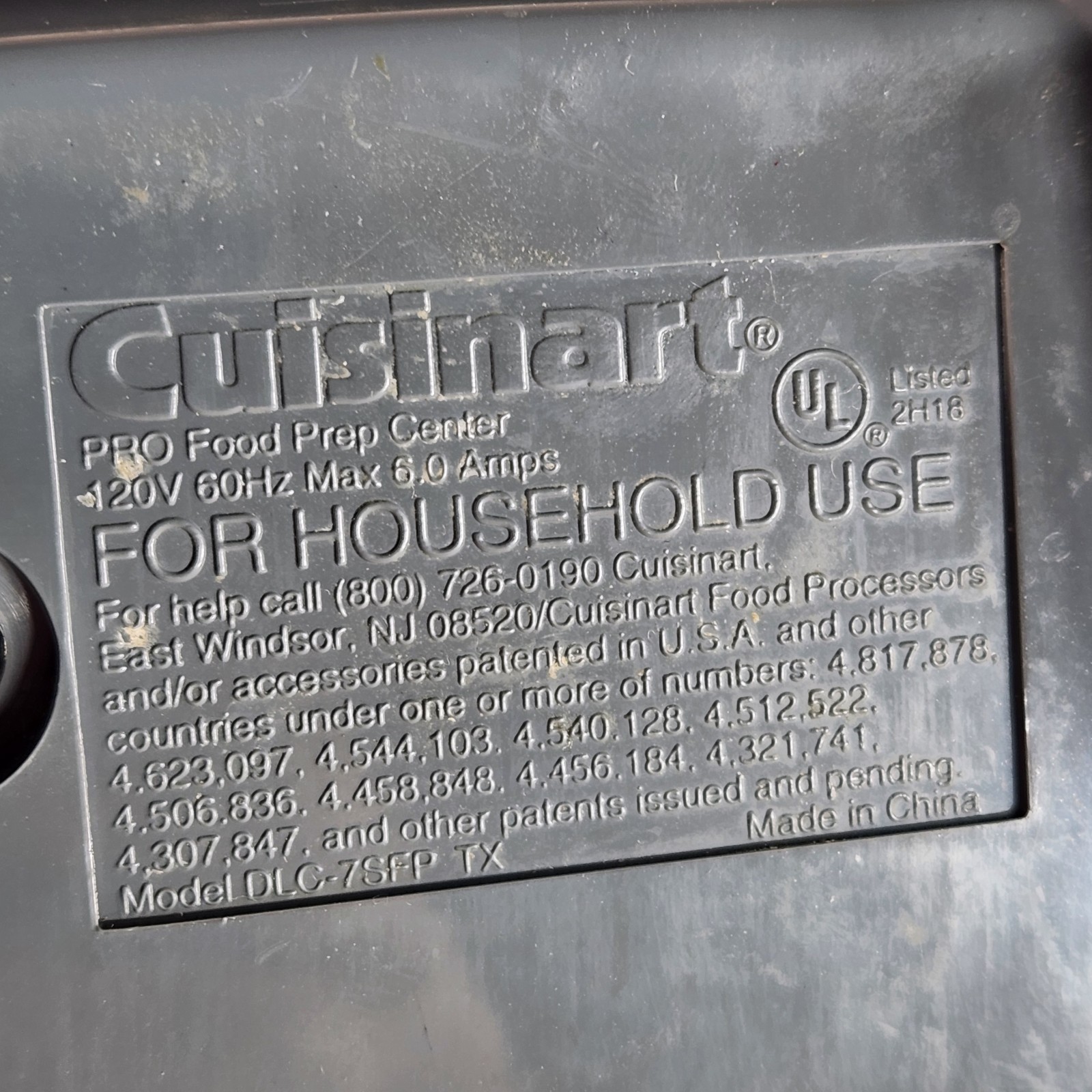 Vintage Cuisinart Pro Food Prep Center DLC-7SFP TX BASE MOTOR UNIT ONLY Tested