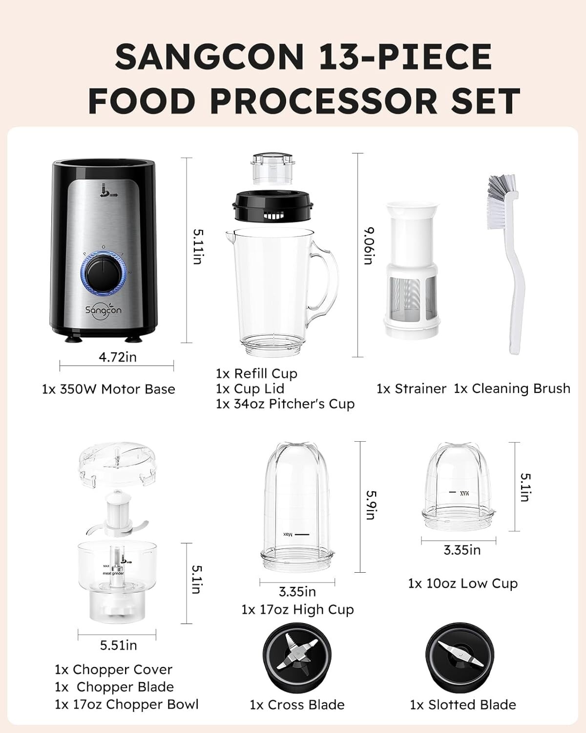 High-Speed 5-in-1 Blender and Food Processor Combo – Versatile Kitchen Assistant