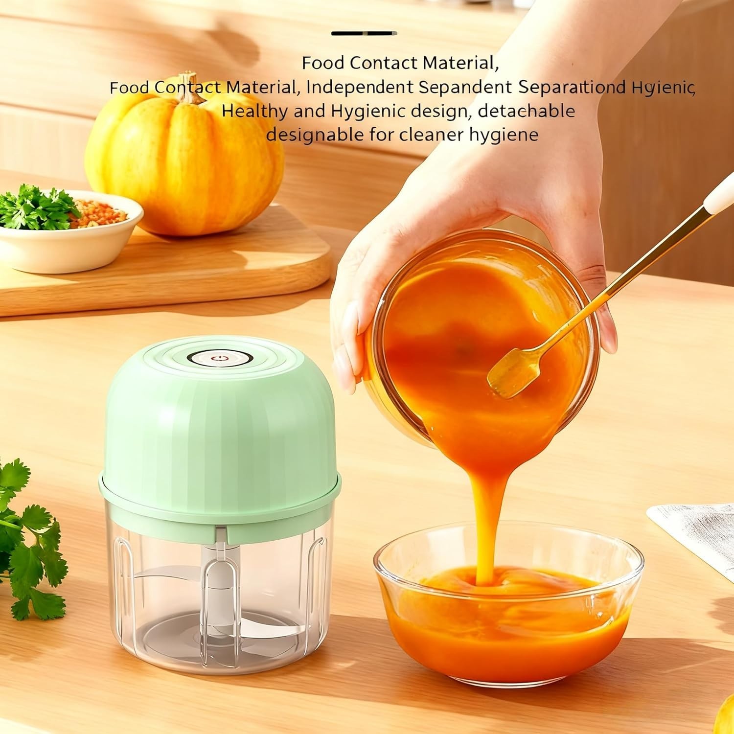 260ml Wireless USB-C Food Processor – Portable Electric Chopper for Garlic, H…