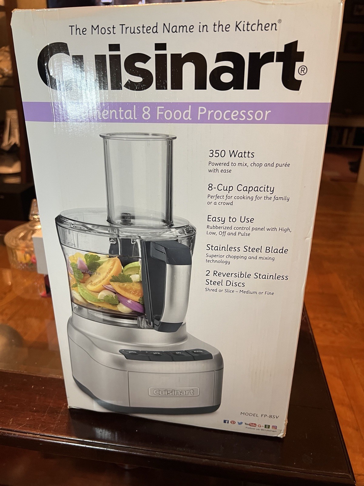 Cuisinart Elemental FP-8SV 8-Cup Food Processor 350W Silver Chop Slice