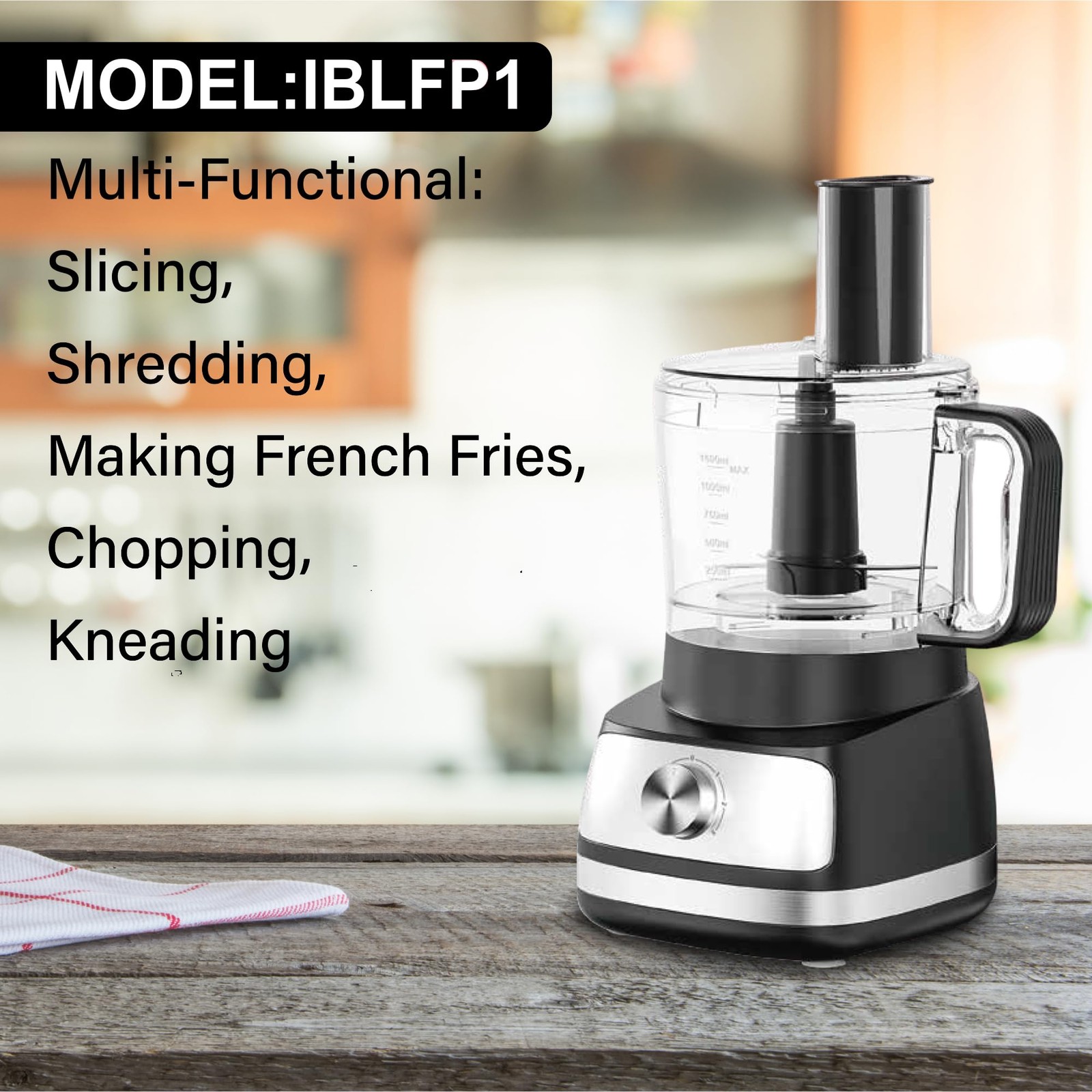 IronBlade series 5-in-1 Food Processor, 1.5L Bowl, 4-Speed Control, Multi-Fun…