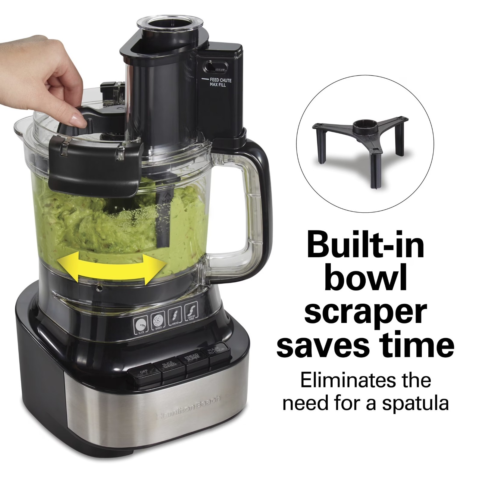 Hamilton Beach 10 Cup Food Processor and Chopper with Stack & Snap Design, Extra
