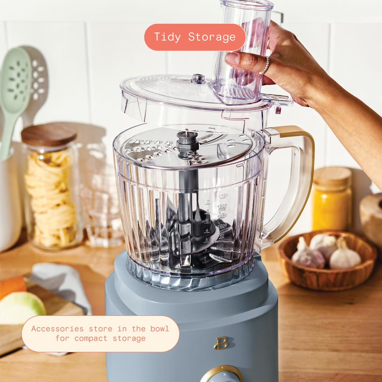 FREE SHIPPING! Beautiful 10-Cup Food Processor with Accessories, Cornflower Blue