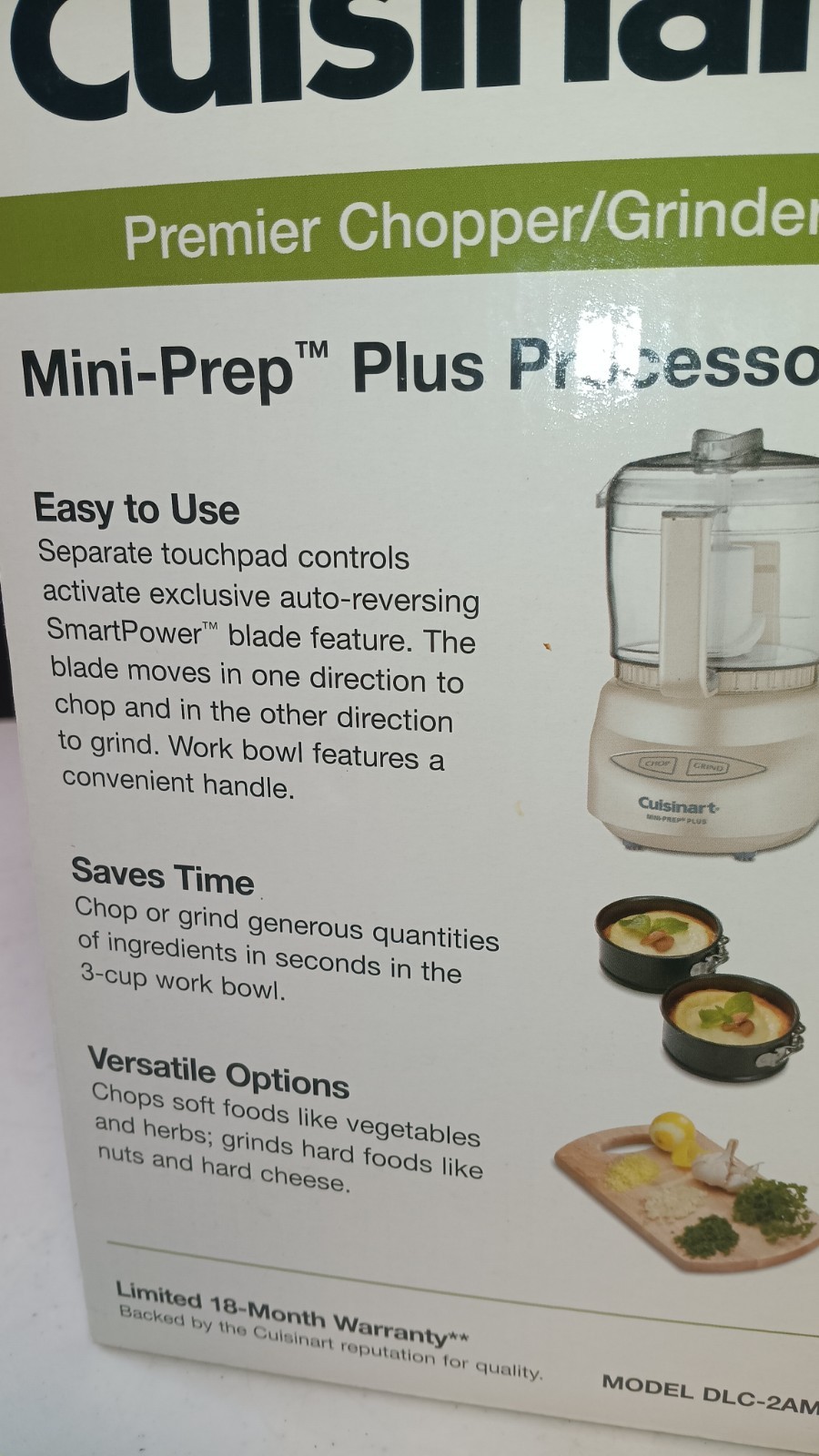 Cuisinart Food Processor Mini-Prep Plus Model DLC-2A Premier Chopper Grinder