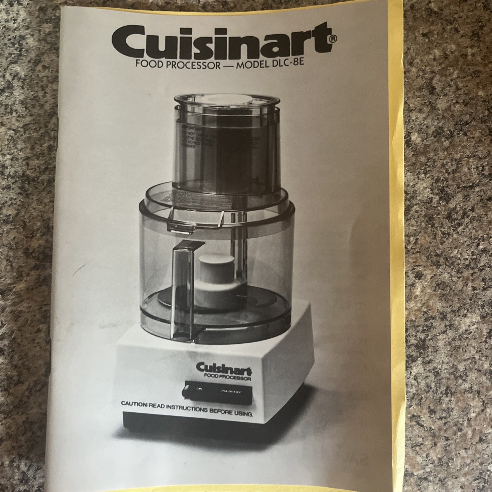 Cuisinart Food Processor DLC-8E Motor Base Part Manual ONLY Made In Japan