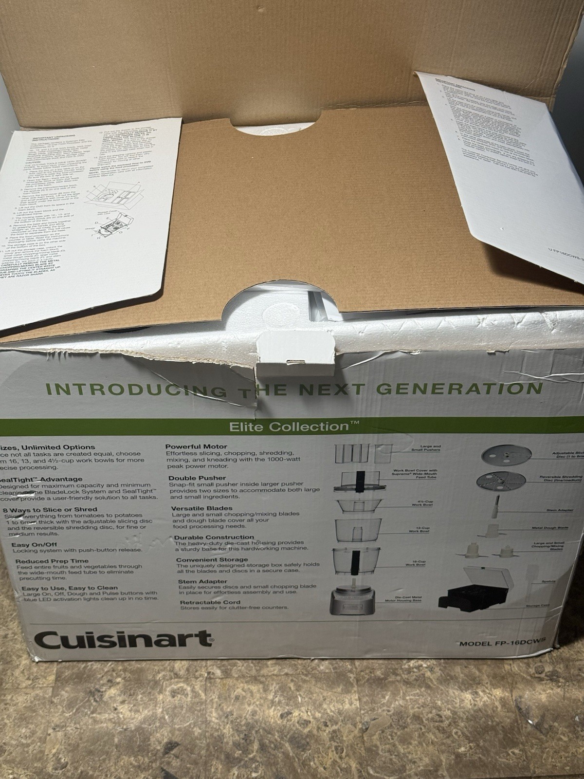 Cuisinart Elite Collection 16-Cup Food Processor FP-16DCWS – Open Box