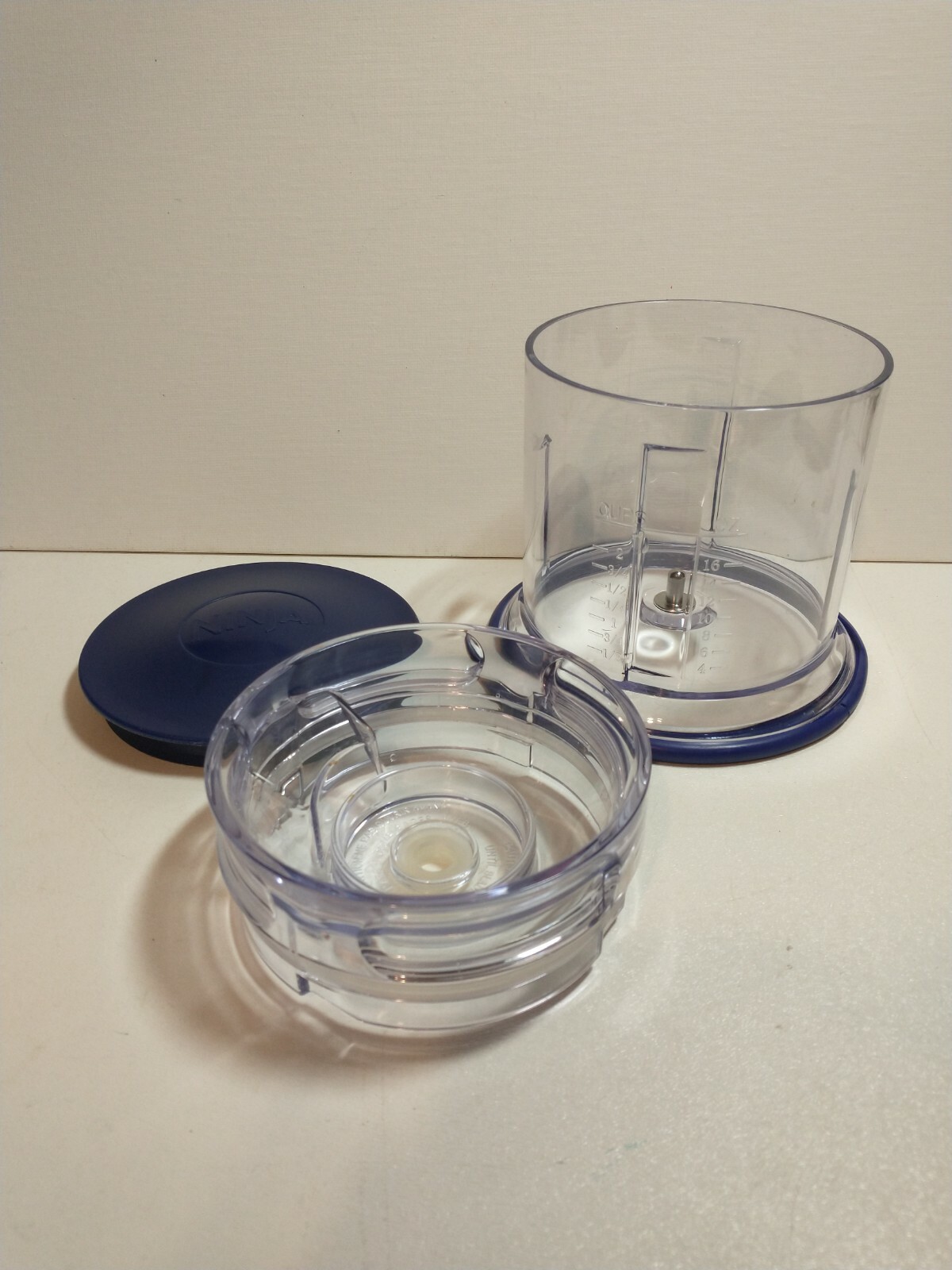 Ninja QB900B Food Processor Replacement 2 Cup 16oz Chopper Bowl W/ Lid blue
