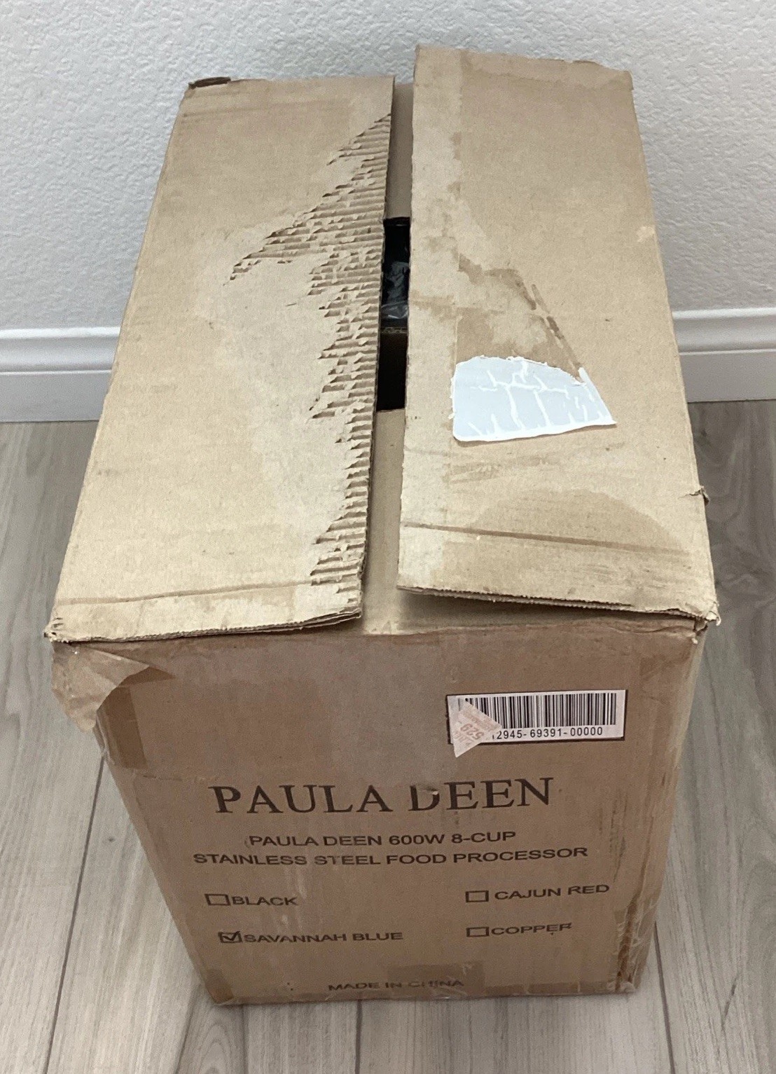 Paula Deen 600W 8-Cup Stainless Steel Food Processor Savannah Blue New Open Box