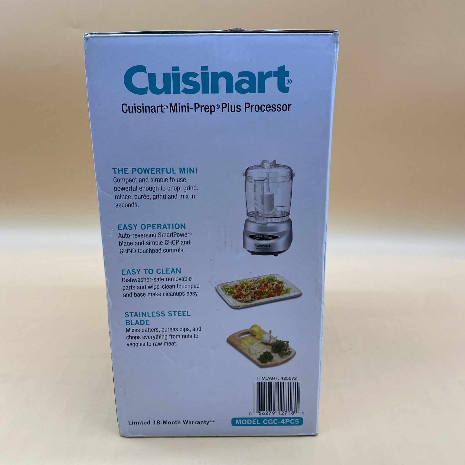 Cuisinart Mini-Prep Plus CGC-4PC5 4-Cup Stainless Steel Food Processor