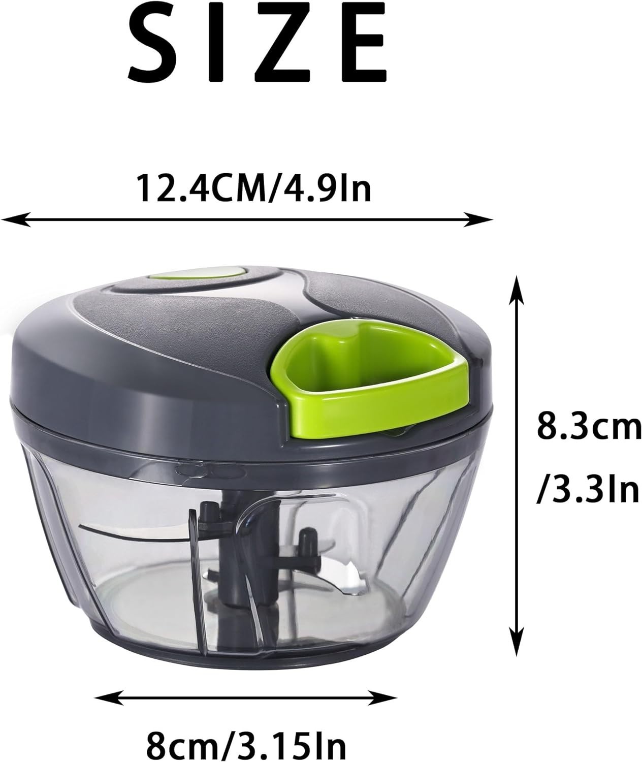 Manual Vegetable Chopper with Stainless Steel Blades – Compact & Dishwasher Safe