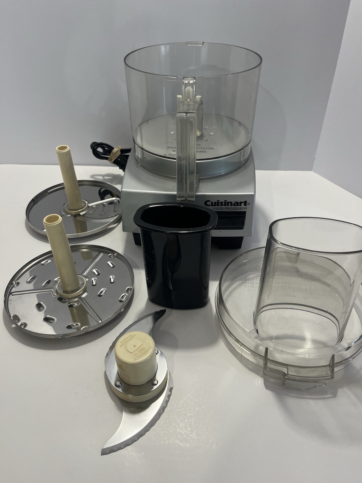 Cuisinart DLC-5BC 7 Cup Food Processor Brushed Chrome Tested w/ Blades & Discs