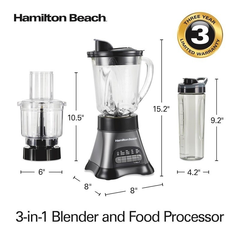 3-in-1 Food Processor Blender Combo 700W Smoothie Maker Chopper W/ Glass Jar New