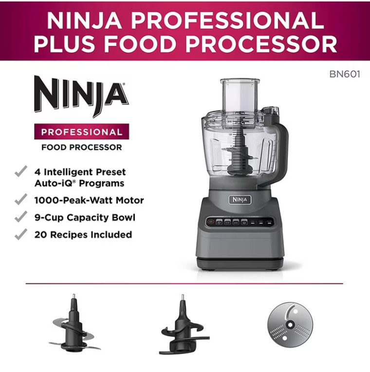 Ninja BN601 Professional Plus Food Processor 9-Cup 1000W Auto-iQ Refurbished