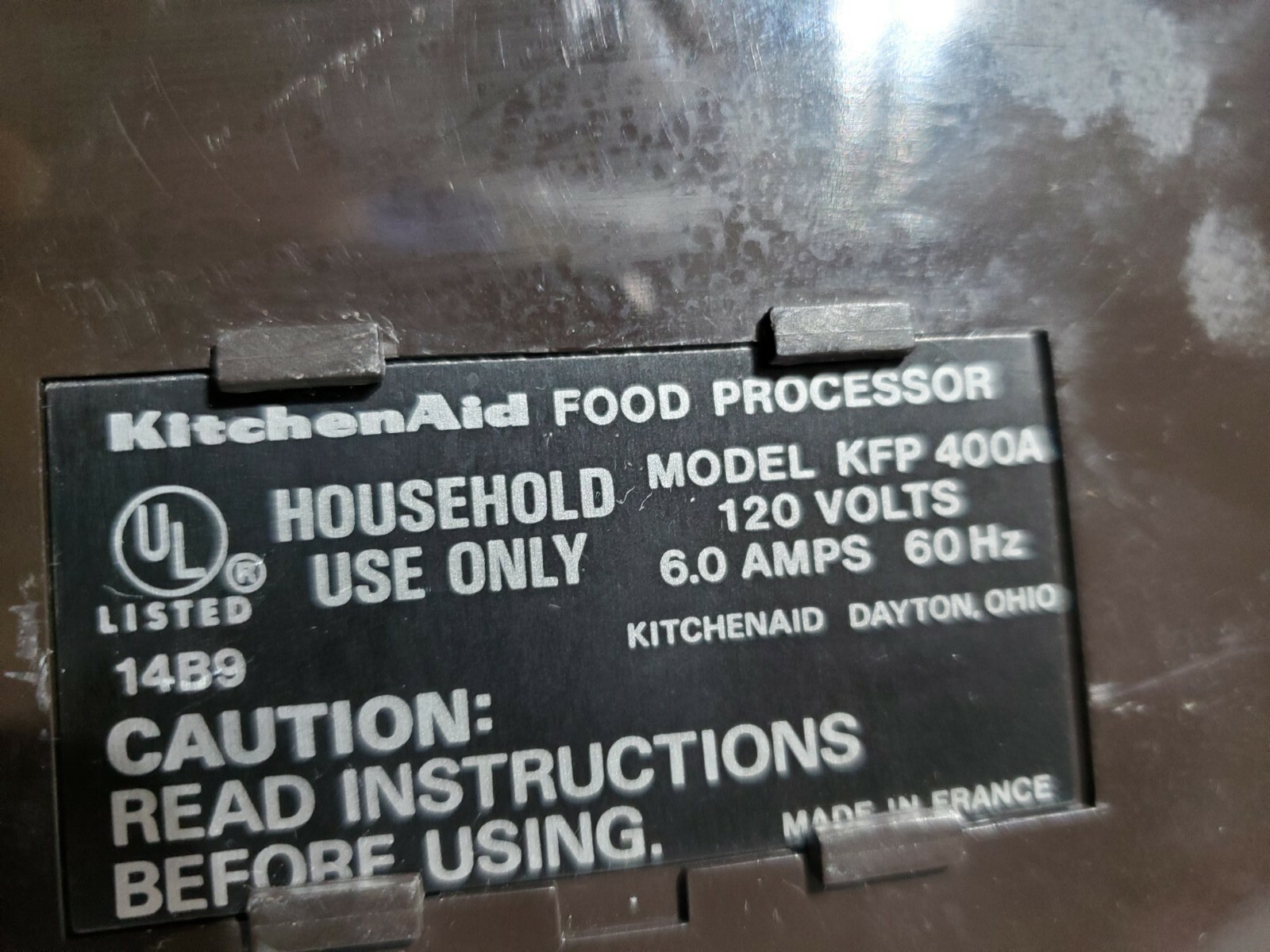 Vtg Kitchen Aid Food Processor Replacement Part KFP400 KFP400A Motor Base ONLY