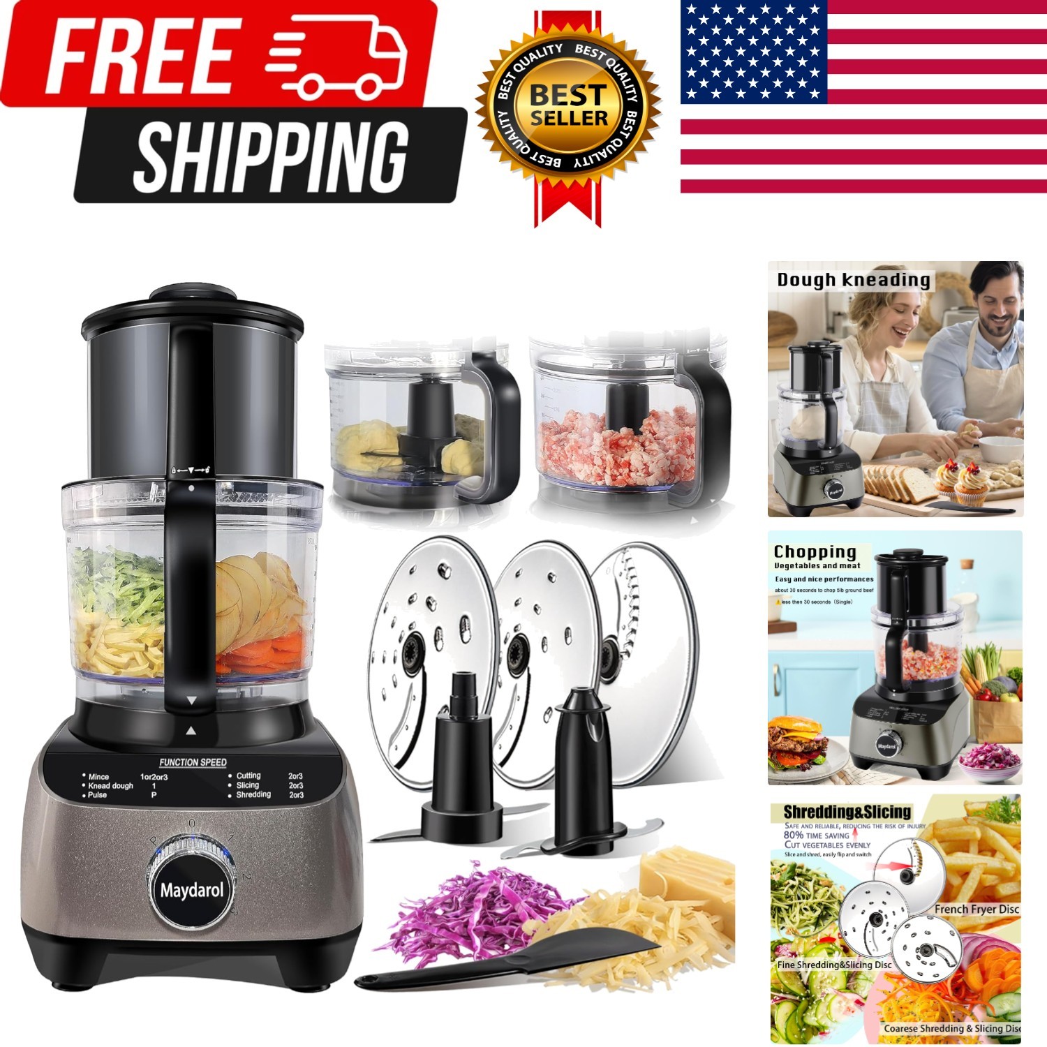 14 Cup Large Food Processor, XL Bowl, Large Chute for Blending, Mixing, Shred…