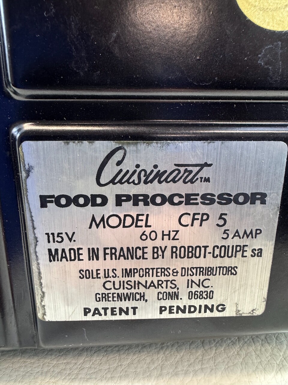 Cuisinart Food Processor Base Motor CFP-5 CFP5 France by Robot-Coupe D8 Vintage
