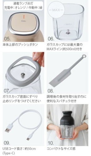 Recolte Cordless Capsule Cutter Bonne RCP-7 Cream White Food Processor NEW