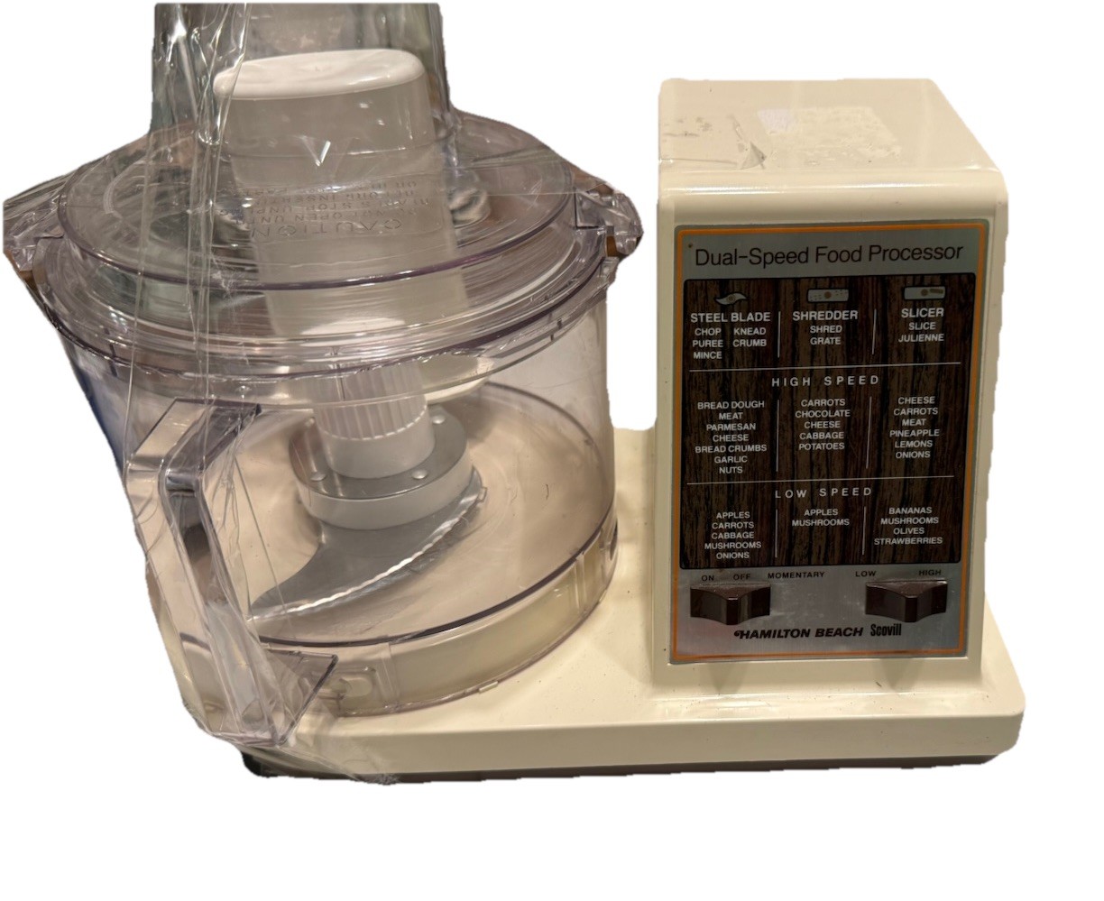 Vintage Hamilton Beach Scovill Dual Speed Food Processor Beige