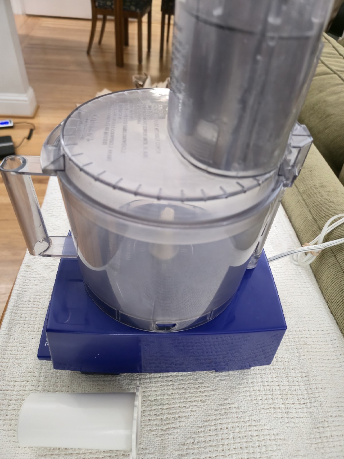 RARE BLUE Cuisinart Deluxe 11 Food Processor Bowl Chute Base Not Working!