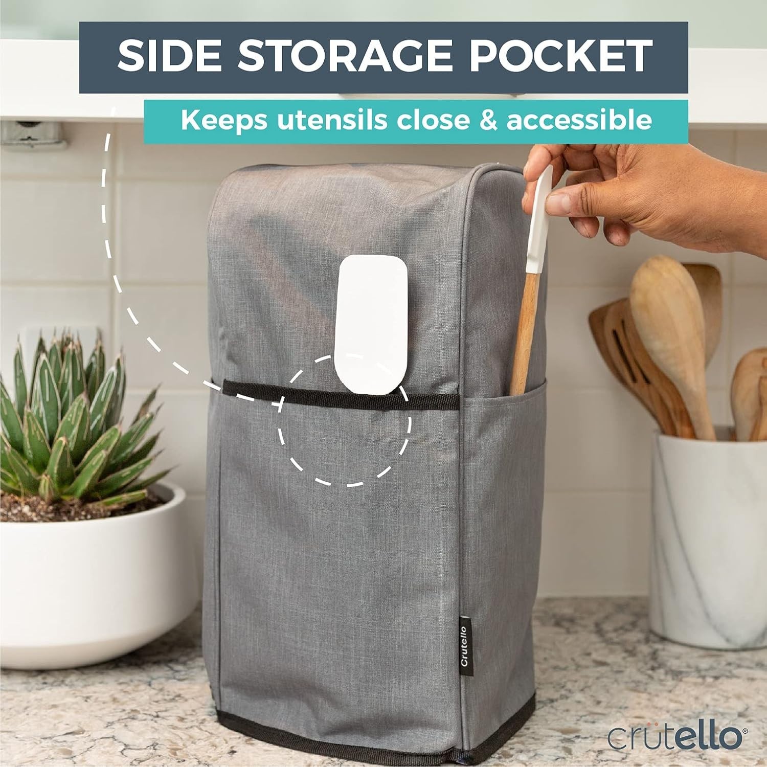 Nylon Food Processor Cover with Storage Pockets – Dishwasher Safe & Easy Care