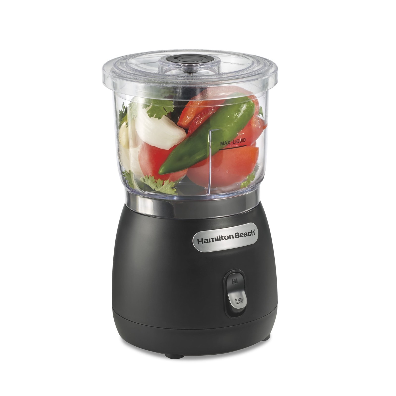 Hamilton Beach Stack Press Food Chopper 3 Cup 2 Speed Mini Processor